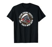 Steam Engine Society Train Lover One Track Mind Crew T-Shirt
