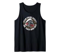 Steam Engine Society Train Lover One Track Mind Crew Tank Top