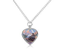 Steam Engine Train Ashes Necklace Dog Pet Urn Necklace Cremation Jewellery Memorial Heart Pendant with Fill Kit