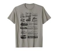 Steam Engine Train Steam Train Locomotive vintage chart T-Shirt
