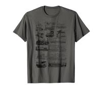 Steam Engine Train Steam Train Locomotive vintage chart T-Shirt