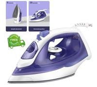 Tefal Ultraglide Steam Iron, 210 g/min Steam Boost, 50 g/min Continuous Steam, 250 ml Water Tank, 2800W Power, Non-Stick Durilium Soleplate, Auto Off, Anti-drip, Anti-Scale, Grey & Purple, FV5872