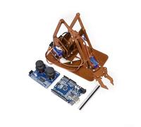 STEAM Learning Robot Arm Kit with Claw for Arduino Control Hands-On Engineering for Project for Teenagers and Beginners in Robotics (Brown Pro)