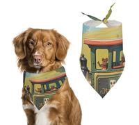 Steam Little Train Dog Bandanas - Cute Pet Scarf for Dogs Cats Triangle Kerchief Bibs Soft Breathable Pet Bandanas Fashion Accessory for Puppy Small Medium Large Pets