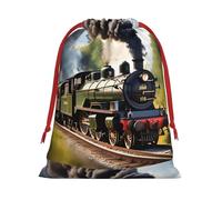 Steam Little Train Print Convenient Reusable Drawstring Gift Pouches Holiday Parties Fashionable Men Women