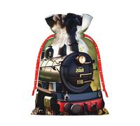 Steam Little Train Print Gift Versatile Bags Reusable Drawstring Festive Pouches For Party Favors Season