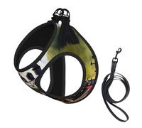 Steam Little Train Print Pet Leash Vest,Breathable Mesh Pet Harness, Reflective For Small Medium Dogs Safe Easy Walking