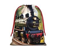 Steam Little Train Print Practical Drawstring Gift Pouches Comfort Holiday Parties Events Multipurpose Use