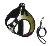 Steam Little Train Print Reflective No Choke Pet Vest Harness,Adjustable Soft Padded Dog Harness With Easy Control Handle