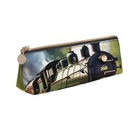 Steam Little Train Print Stylish Triangular Pencil Case Pouch for Large-Capacity Stationery Organizer