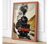 Steam Locomotive Approaching Canvas Wall Art Print 18x12 Inch (46 x 30 cm)