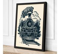 Steam Locomotive at Dawn Canvas Wall Art Print 18x12 Inch (46 x 30 cm)