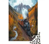 Steam Locomotive Jigsaw Puzzles for Adults And Kids. 1000 Pieces Vivid Scenery Whimsical Challenge Toy Educational Game Home Decor 70x50cm/1000pcs