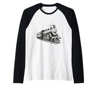 Steam Locomotive Train 4014 Vintage Railroad Big Boy Engine Raglan Baseball Tee