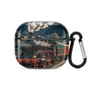 Steam Locomotive Train Bluetooth Earbuds Case Cover Full Body Shockproof Protection Hard Case Support Wireless Charging with Keychain Personalized Gift for AirPods 3