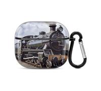 Steam Locomotive Train Bluetooth Earbuds Case Cover Full Body Shockproof Protection Hard Case Support Wireless Charging with Keychain Personalized Gift for AirPods 3