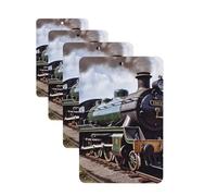 Steam Locomotive Train Car Air Fresheners Cards Set of 4 Pieces Personalized Car Fresheners Gifts for Men Women Auto Aromatherapy Tablets Hanging Scented Cards for Wardrobe Bathroom