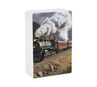 Steam Locomotive Train Cigarette Case 85mm King Size, Crushproof Plastic Cigarette Box Holder for Men Women Cigar Protective Cover Waterproof Cigarettes Holder 20 Capacity
