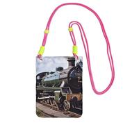 Steam Locomotive Train Crossbody Bags for Women Trendy Small Travel Cell Phone Bag Phone Purses Wallet for Men Black, Fuchusia, One Size