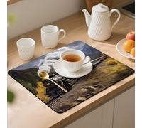 Steam Locomotive Train Desk Mat Washable Table Protector Waterproof Table Cover Protector Desk Placemats Heat Resistant Non-Slip Desks Cover for Desktop, Coffee Dining Tables 50x40cm