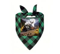 Steam Locomotive Train Dog Bandanas for Small Medium Large Dogs Cats | Soft Polyester Pet Triangle Scarf Kerchief Novelty Pet Bib for Birthday, Photo Shoots, Wedding, Parties Pet Accessories
