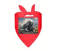 Steam Locomotive Train Dog Bandanas Triangle Dog Scarf Soft Bibs Kerchief for Small Medium Large Pets, Stylish Handkerchief Adjustable Pet Bandana for Birthday, Wedding, Party