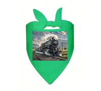 Steam Locomotive Train Dog Bandanas Triangle Dog Scarf Soft Bibs Kerchief for Small Medium Large Pets, Stylish Handkerchief Adjustable Pet Bandana for Birthday, Wedding, Party