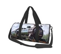 Steam Locomotive Train Duffle Bag for Women Men Personal Item Travel Bag Canvas Weekender Overnight Bag Lightweight Sports Tote Gym Bag Carry On Luggage Bag, Black, One Size
