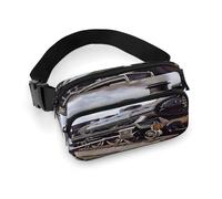 Steam Locomotive Train Fanny Pack Belt Bag with Adjustable Strap Fashion Waist Bag for Outdoor Sports Hiking, white, 20x13cm, Full Printed Waist Bag