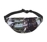 Steam Locomotive Train Fanny Pack for Men Women Crossbody Waist Bag Everywhere Belt Bag Wallet Hip Bum Bag with Adjustable Strap Casual Chest Bag for Outdoor Hiking Cycling, Black, One Size