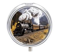 Steam Locomotive Train Pill Case Pill Box with 3 Compartments