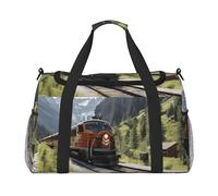 Steam Locomotive Train Print Weekender Bag,Gym Bag with,Carry On Luggage Overnight Weekend Bag