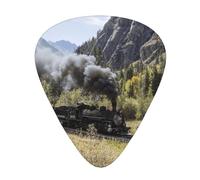 Steam Locomotive Train Printed Cute,12 Pcs Guitar Pick,3 Different Thickness Plectrums for Acoustic Guitar Bass Ukulele (0.46mm 0.96mm 0.71mm)