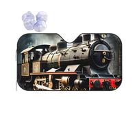 Steam Locomotive Train Printing Car Windshield Sunshade-Thicken Bubble Block Heat and Sun UV Rays,Front Windshield,Sun Visor