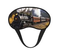 Steam Locomotive Train Sleep Mask for Side Sleeper Soft Breathable Sleeping Eye Mask Blackout Silk Eye Sleep Shade Cover with Elastic Strap Night Blindfold for Women Men Travel Nap