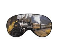 Steam Locomotive Train Sleep Mask for Women Men, Soft Eye Mask with Adjustable Strap for Sleeping, Light Blocking Travel Blindfold for Nap Comfortable Eye Cover for Home Office