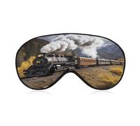 Steam Locomotive Train Sleeping Mask Sleep Mask for Side Sleeper Relaxing Zero Pressure Night Blindfold Light Block-Out Eye Mask for Sleep with Easy Adjustable Strap