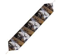 Steam Locomotive Train Table Runner for Dining Table, Short Plush Runners Washable & Durable Tablerunner Modern Home Decor for Wedding, Kitchen, Holiday 229*33cm