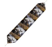 Steam Locomotive Train Table Runner for Dining Table, Short Plush Runners Washable & Durable Tablerunner Modern Home Decor for Wedding, Kitchen, Holiday 200*33cm