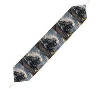 Steam Locomotive Train Table Runner for Dining Table, Short Plush Runners Washable & Durable Tablerunner Modern Home Decor for Wedding, Kitchen, Holiday 200*33cm