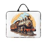 Steam Locomotive Transport Laptop Case 14 Inch Train Laptop Bag for Women Men, Water-Resistant Business Computer Carrying Bag Shockproof Notebook Sleeve