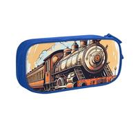 Steam Locomotive Transport Pencil Case for Boys Girls Train Large Pen Bag Desk Stationery Organizer Pencil Pouch for School Office Zippered Makeup Bag