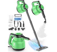 Steam Mop - Detachable Handheld Steam Cleaner & Floor Steamer with 12 Accessories, Multi-Purpose Powerful Steamer for Home Cleaning, Floors, Windows, Furniture, Tiles & Grout