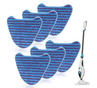 Steam Mop Pads Compatible with Vax Steam Mop, Vax Steam Cleaner Pads S85-CM, S86-SF-CC, S86-SF-C, S85-SF-R, Wet/dry Reusable Floor Mop Steamer pads, 2-Fibre, 6 Pack Replacement for 1-1-132319-00