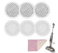 Steam Mop Pads Replacement - 6 PCS Floating Mop Pads for Shark S6002UK, Reusable Steam Scrub All-In-One Floating Pad for Shark S6002UK S7201UK S7000 S7001 T2, Refill Polishing Pad Round Spinning Mops