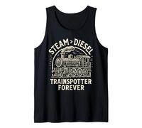 Steam Over Diesel Vintage Trainspotter Rail Design Tank Top