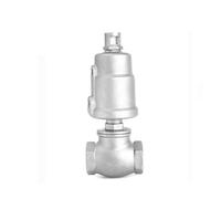 Steam Pneumatic Seat Valve, Pneumatic Angle Seat Valve 1/2-1 inch Stainless Steel T-Type Thread for Neutral Gas Air(1,Double Acting)