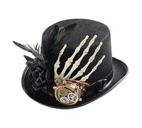 Steam Punk Hat Men - Retro Leather Top Hat, Durablee Construction Goggles, Comfortable Fit Stylish Antique Look | Gothic Steampunk Accessory for Costume Party Cosplay Halloween Festival