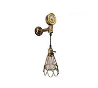 Steam Punk Iron Wall Lamps Industrial Metal Cage Wall Lighting Water Pipe Retro Wall Lamps Vintage Wall Sconce E27 Wall Lights for Living Room Bedroom Bar Cafe,Bronze
