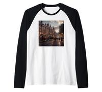 Steam Punk London Streets City Steampunk City Aesthetic Art Raglan Baseball Tee
